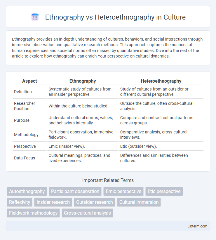 Heteroethnography vs Ethnography in Culture - What is The Difference?