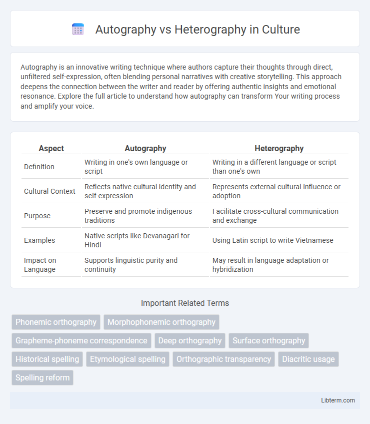 Heterography vs Autography in Culture - What is The Difference?