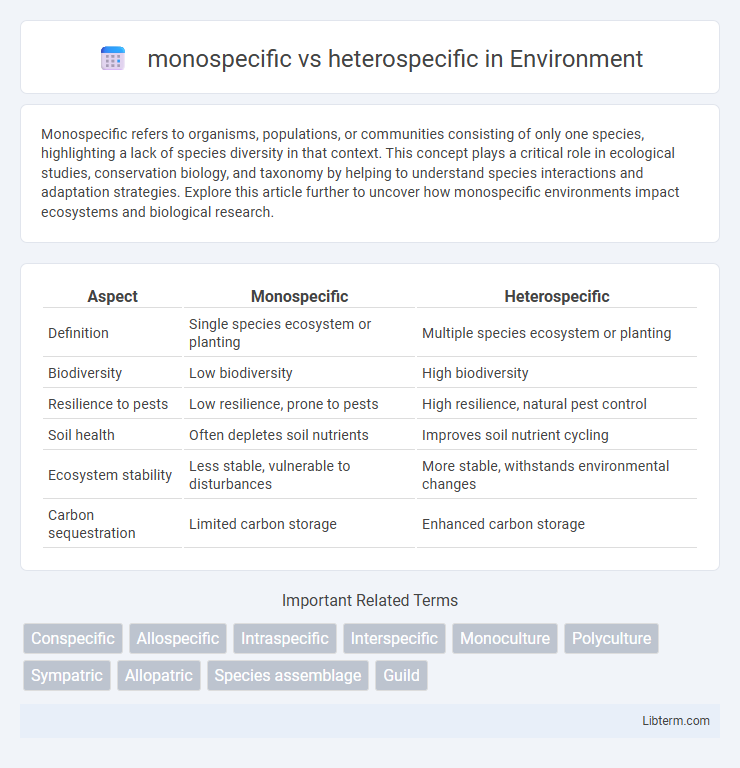 heterospecific vs monospecific in Environment - What is The Difference?