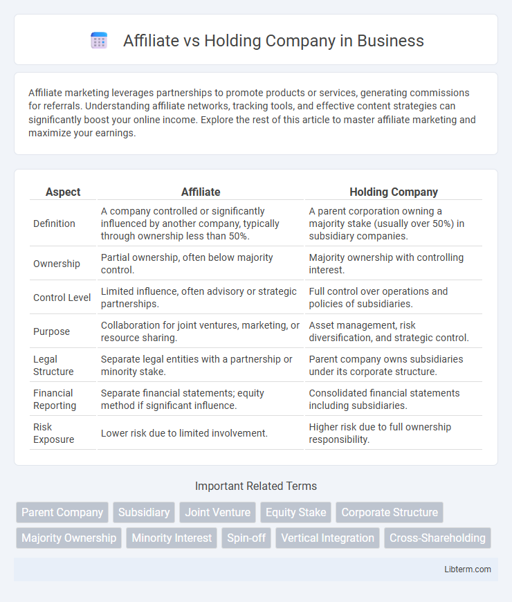 Holding Company vs Affiliate in Business - What is The Difference?
