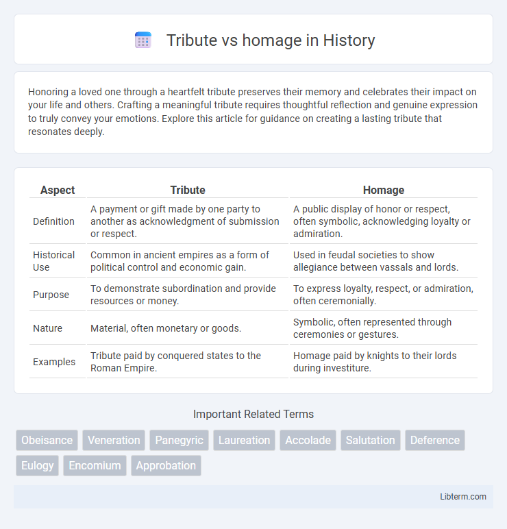 homage vs Tribute in History - What is The Difference?