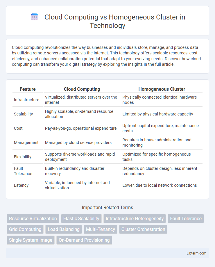 Homogeneous Cluster vs Cloud Computing in Technology - What is The Difference?