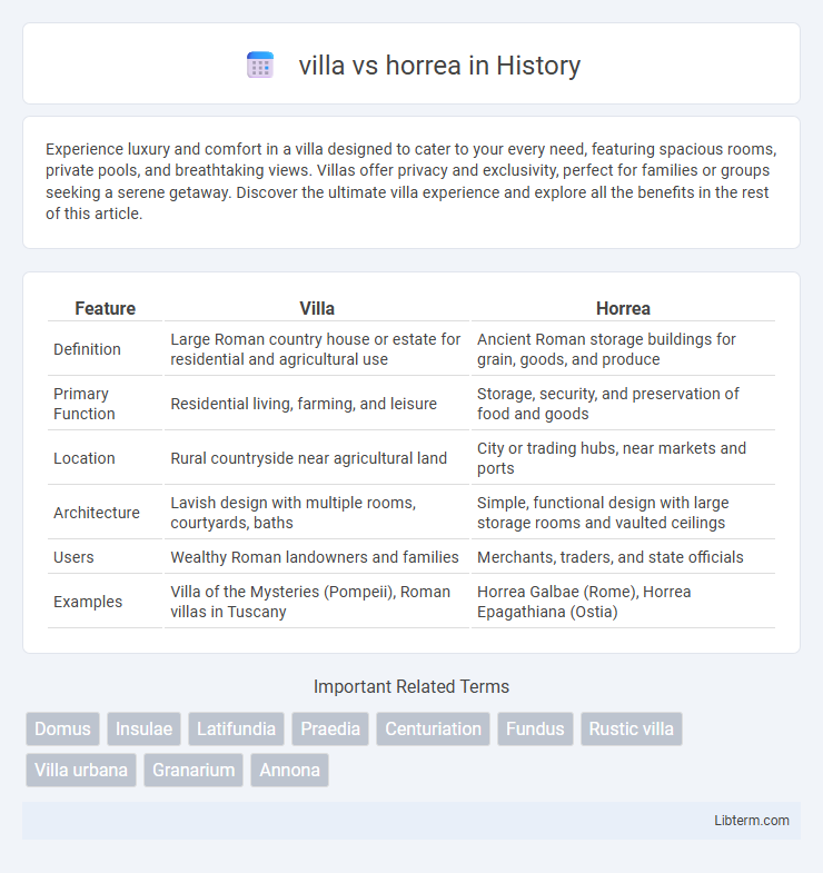 horrea vs villa in History - What is The Difference?