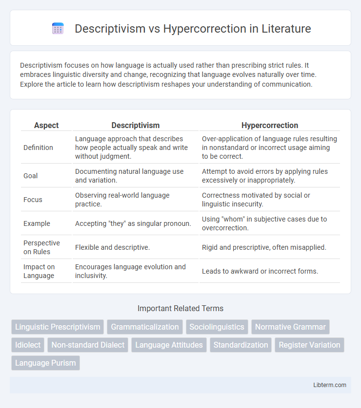 Hypercorrection vs Descriptivism in Literature - What is The Difference?