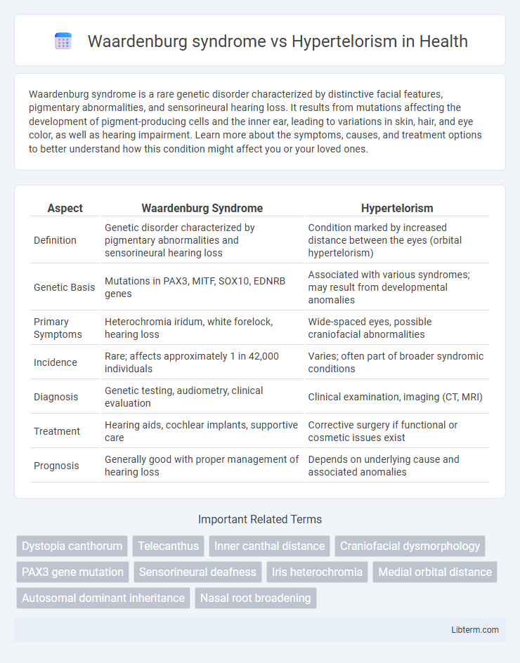 Hypertelorism vs Waardenburg syndrome in Health - What is The Difference?