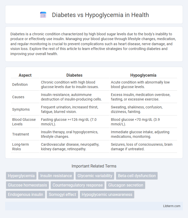 Hypoglycemia vs Diabetes in Health - What is The Difference?