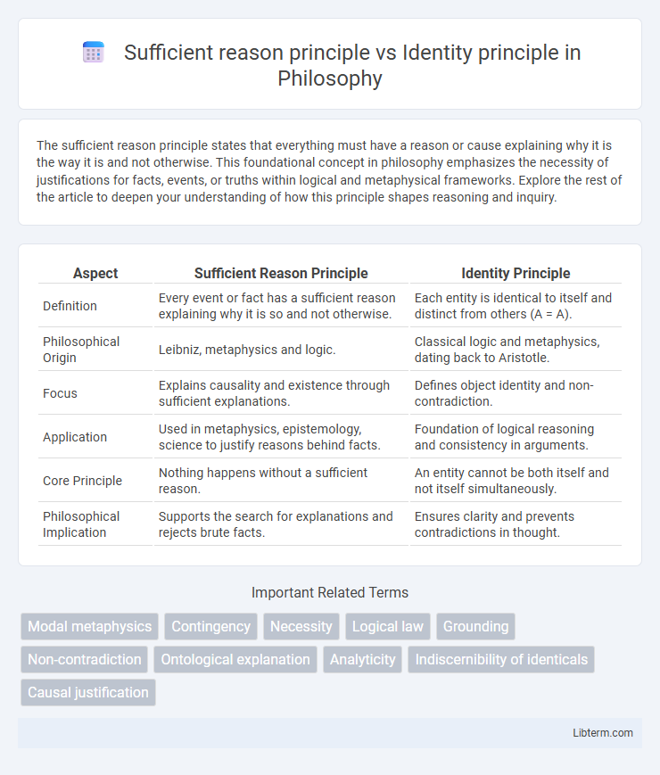 Identity principle vs Sufficient reason principle in Philosophy - What is The Difference?