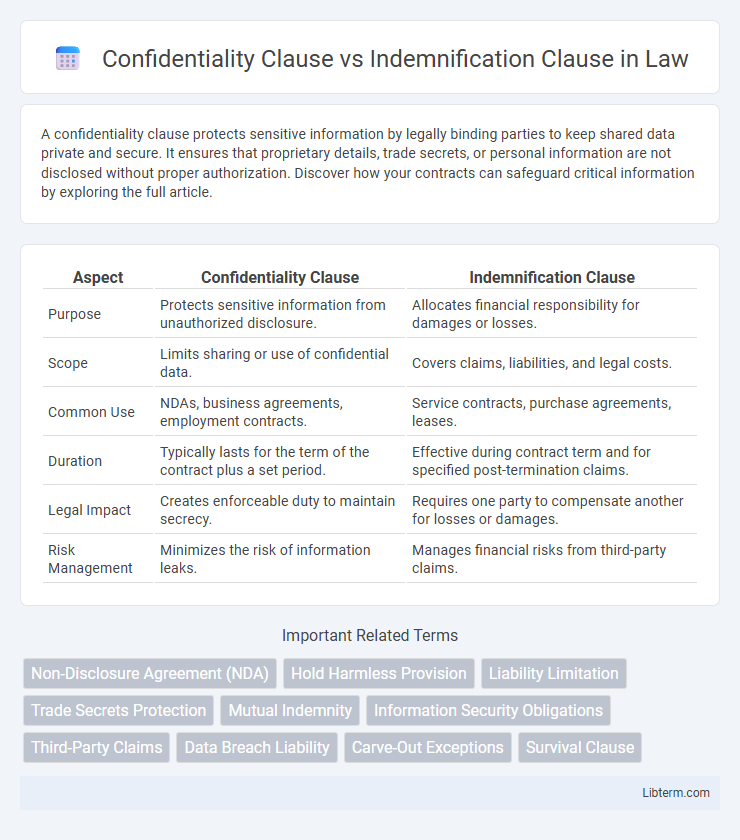 Indemnification Clause vs Confidentiality Clause in Law - What is The Difference?