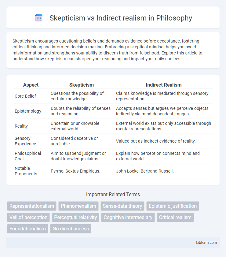 Indirect realism vs Skepticism in Philosophy - What is The Difference?