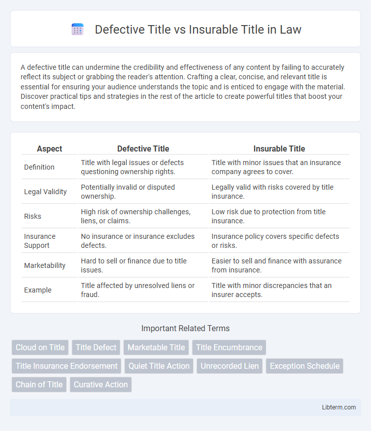 Insurable Title vs Defective Title in Law - What is The Difference?