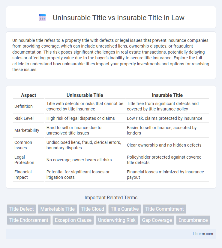 Insurable Title vs Uninsurable Title in Law - What is The Difference?