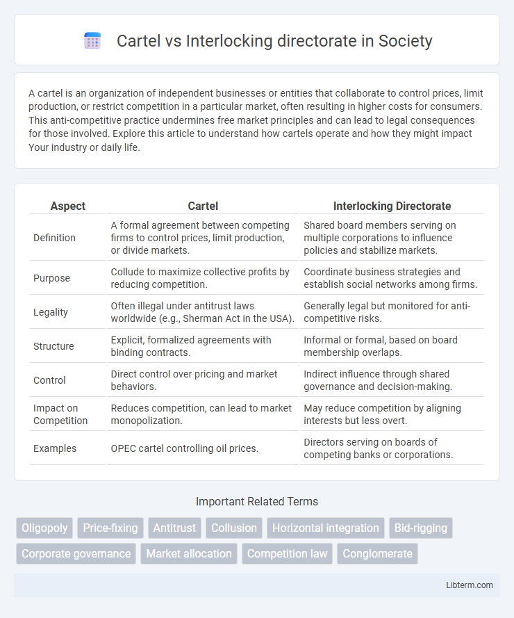 Interlocking directorate vs Cartel in Society - What is The Difference?