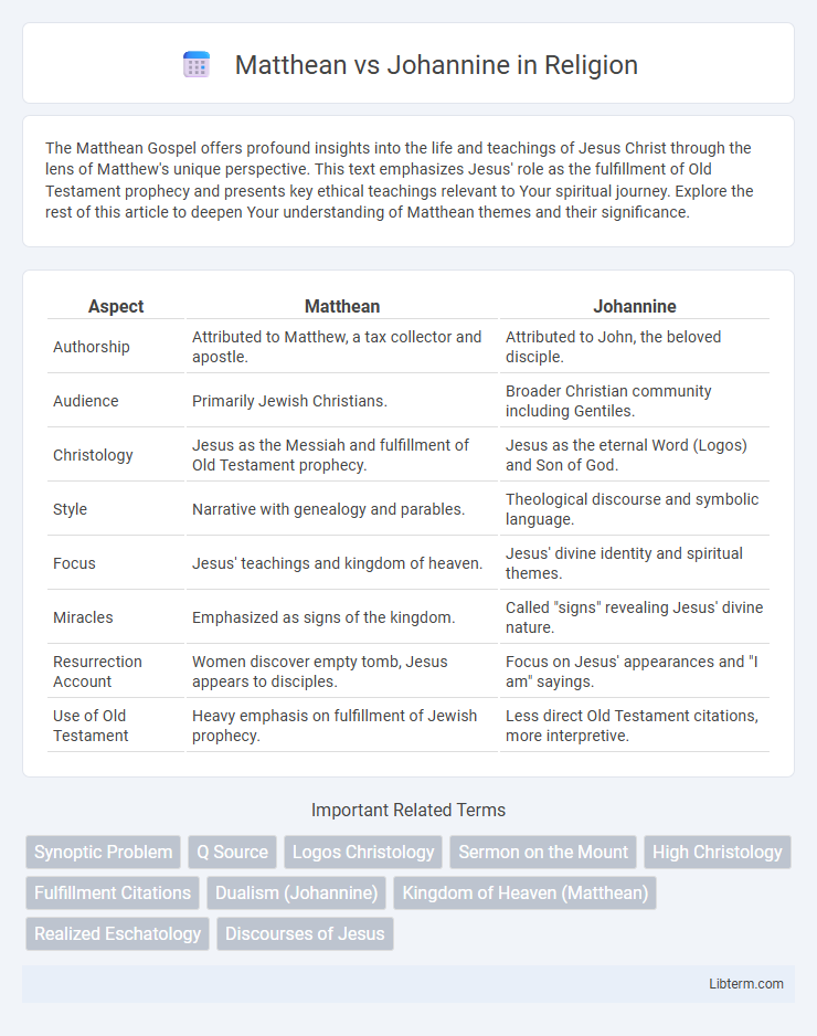 Johannine vs Matthean in Religion - What is The Difference?