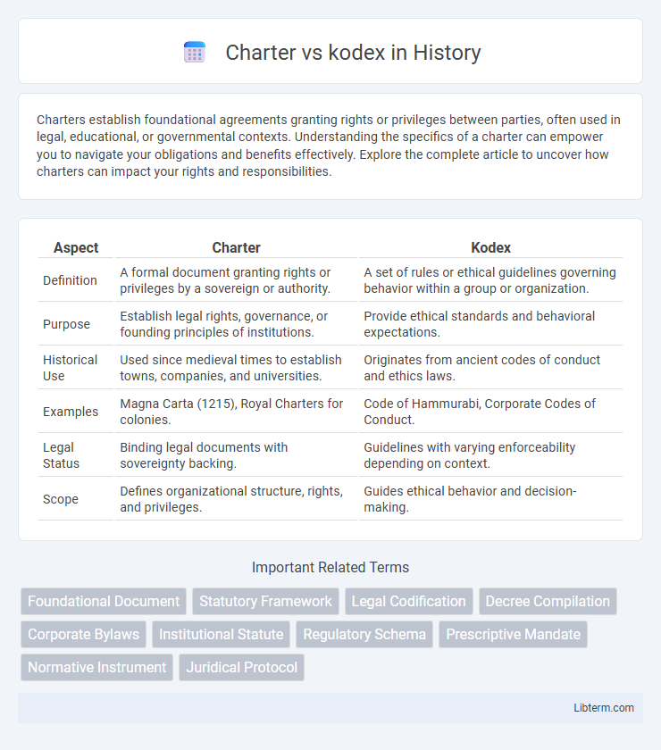 kodex vs Charter in History - What is The Difference?