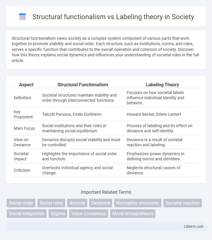 Labeling theory vs Structural functionalism in Society - What is The Difference?