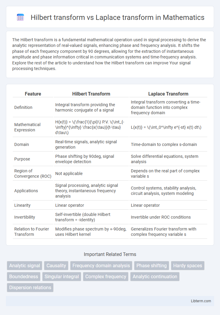 Laplace transform vs Hilbert transform in Mathematics - What is The Difference?