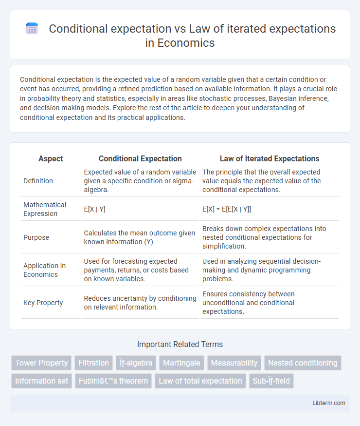 Law of iterated expectations vs Conditional expectation in Economics - What is The Difference?
