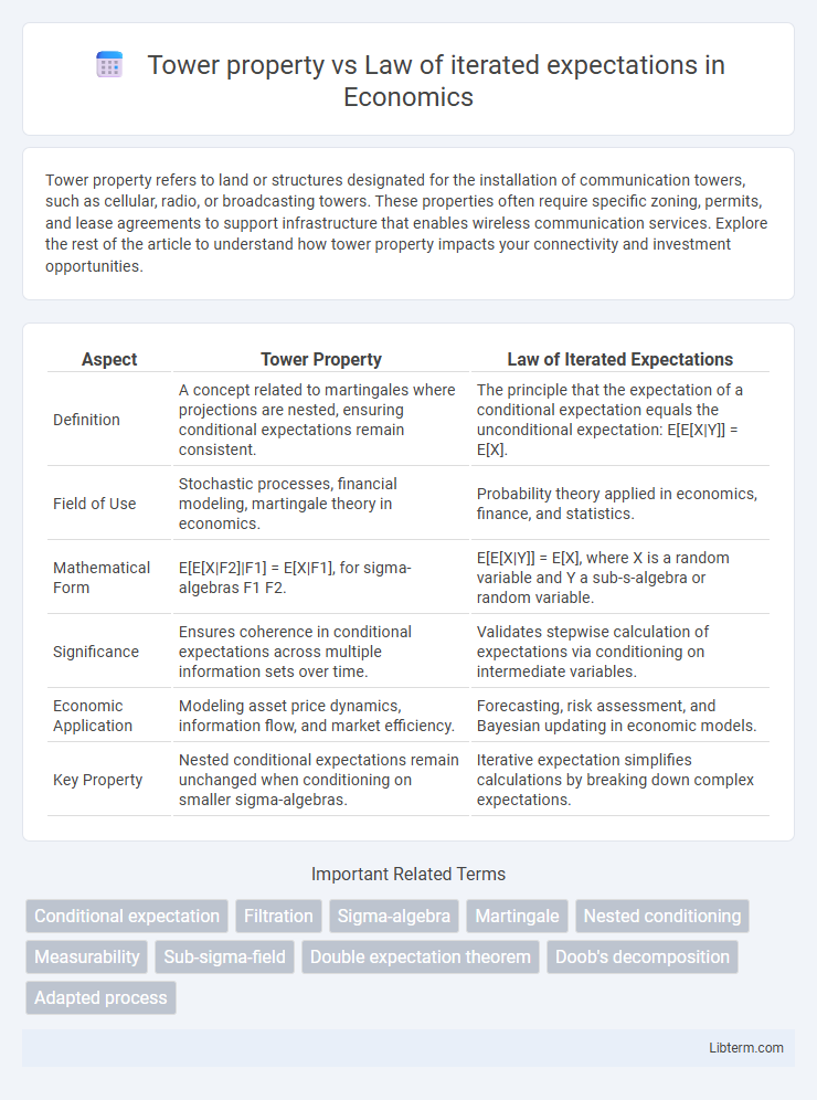 Law of iterated expectations vs Tower property in Economics - What is The Difference?