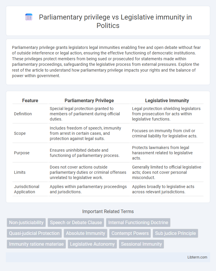 Legislative immunity vs Parliamentary privilege in Politics - What is The Difference?
