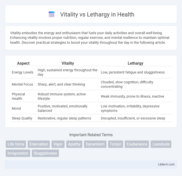 Lethargy vs Vitality in Health - What is The Difference?