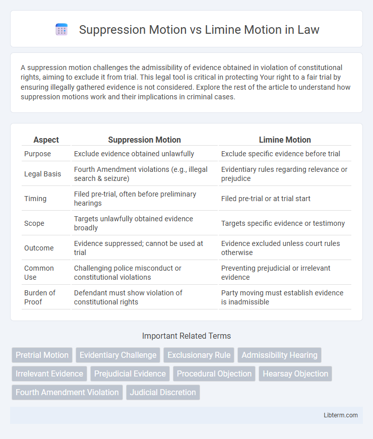 Limine Motion vs Suppression Motion in Law - What is The Difference?