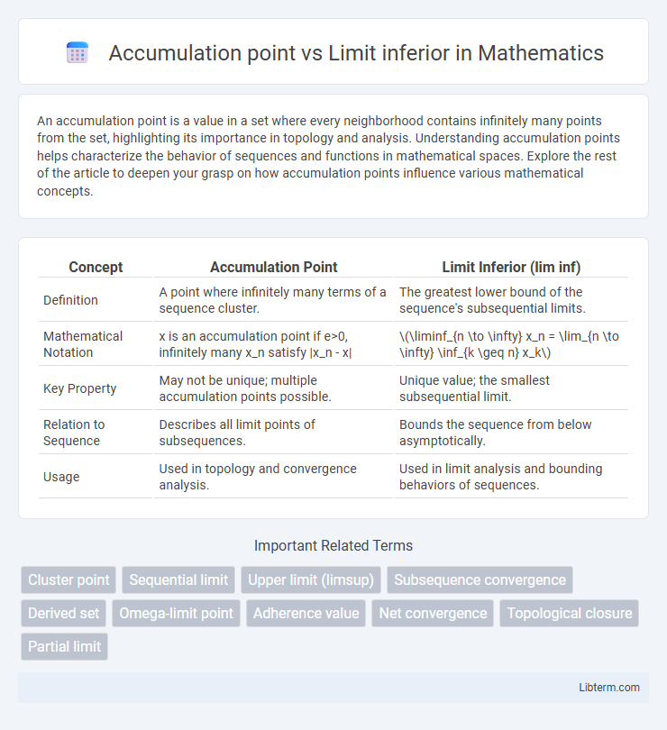 Limit inferior vs Accumulation point in Mathematics - What is The Difference?