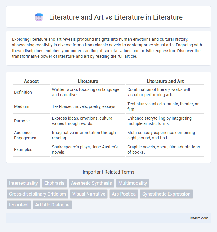 Literature vs Literature and Art in Literature - What is The Difference?
