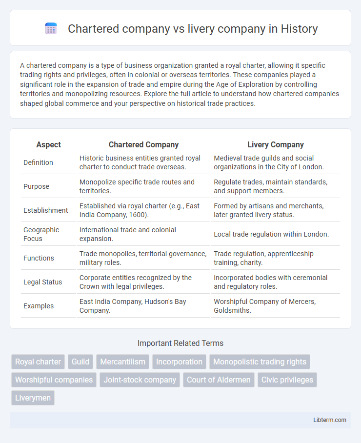 livery company vs Chartered company in History - What is The Difference?