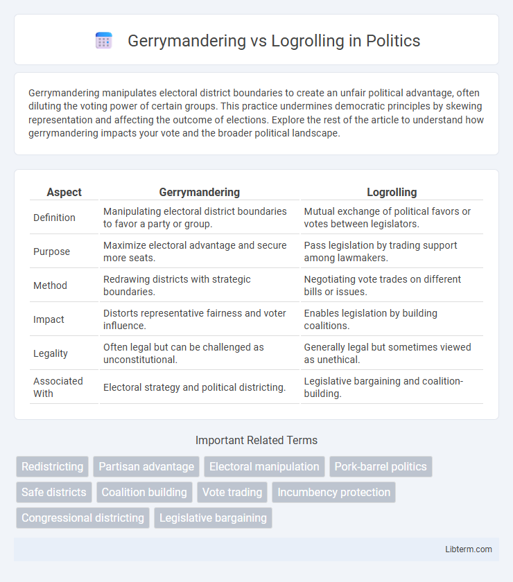 Logrolling vs Gerrymandering in Politics - What is The Difference?
