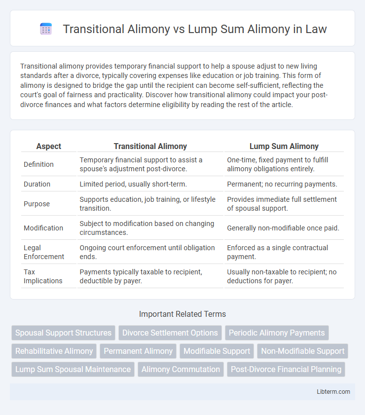 Lump Sum Alimony vs Transitional Alimony in Law - What is The Difference?