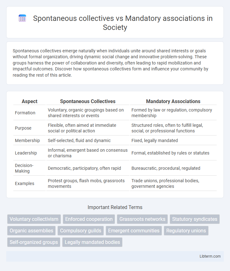 Mandatory associations vs Spontaneous collectives in Society - What is The Difference?
