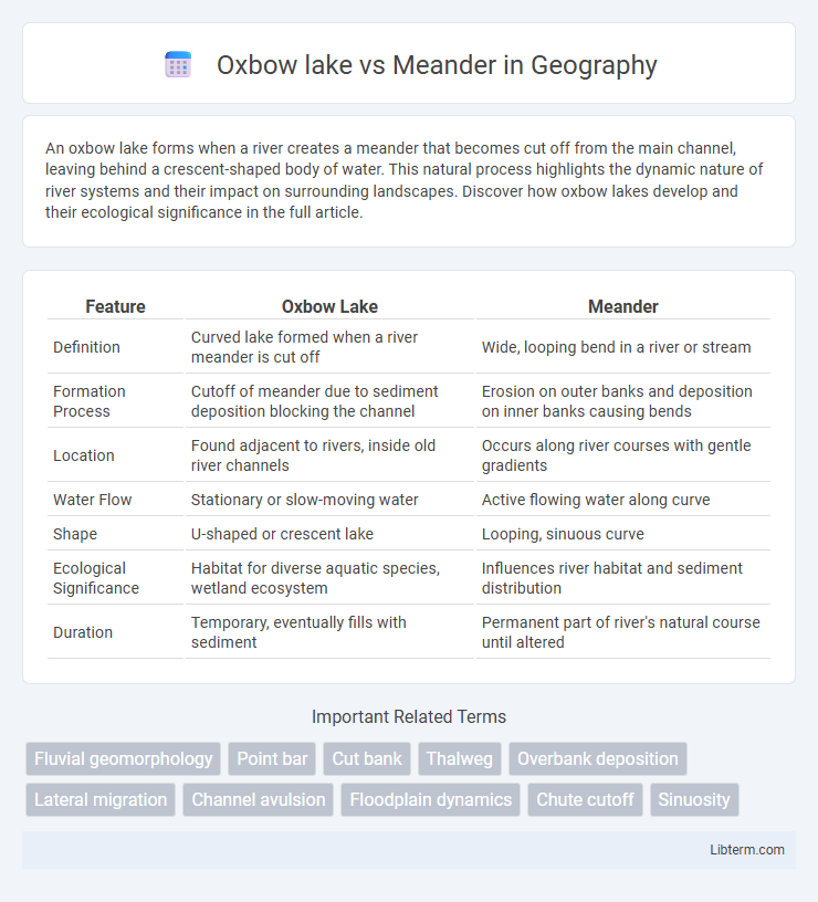 Meander vs Oxbow lake in Geography - What is The Difference?