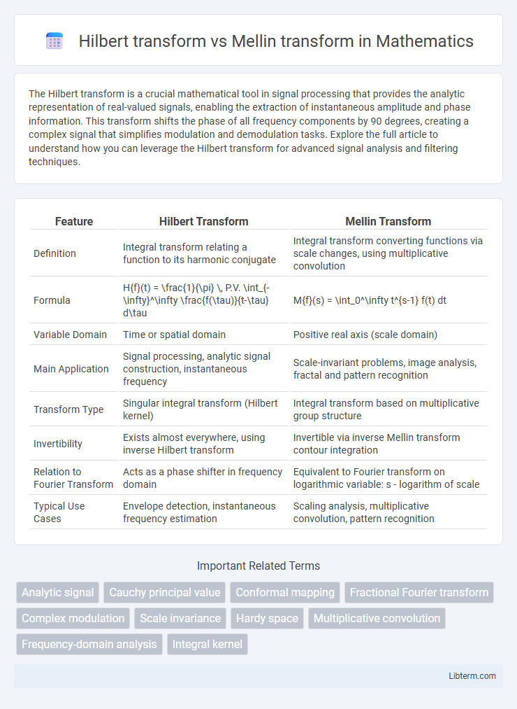 Mellin transform vs Hilbert transform in Mathematics - What is The Difference?