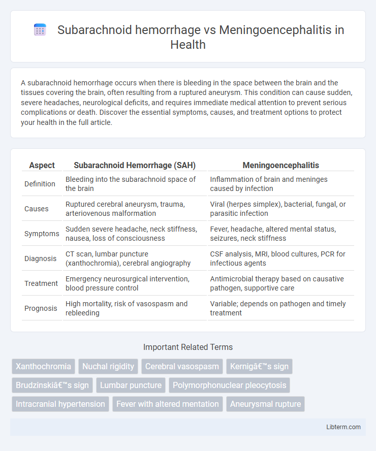 Meningoencephalitis vs Subarachnoid hemorrhage in Health - What is The Difference?