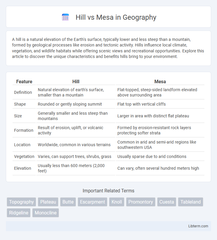 Mesa vs Hill in Geography - What is The Difference?
