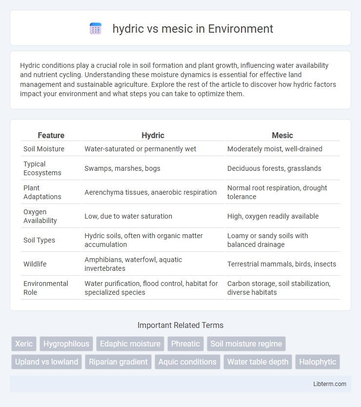 mesic vs hydric in Environment - What is The Difference?