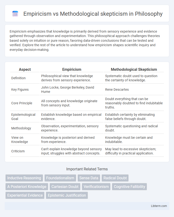 Methodological skepticism vs Empiricism in Philosophy - What is The Difference?
