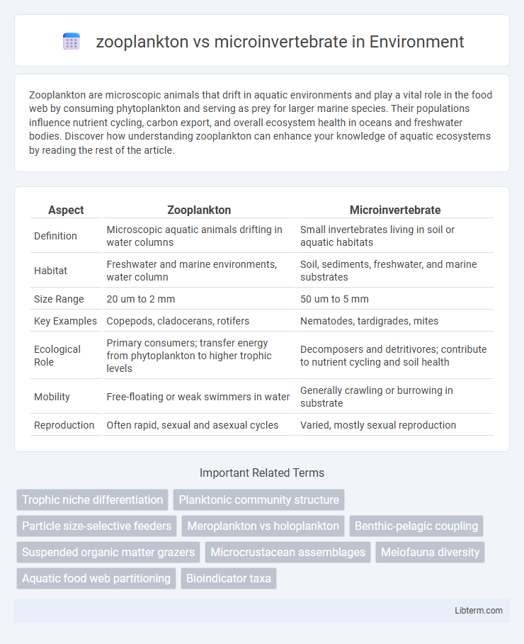microinvertebrate vs zooplankton in Environment - What is The Difference?