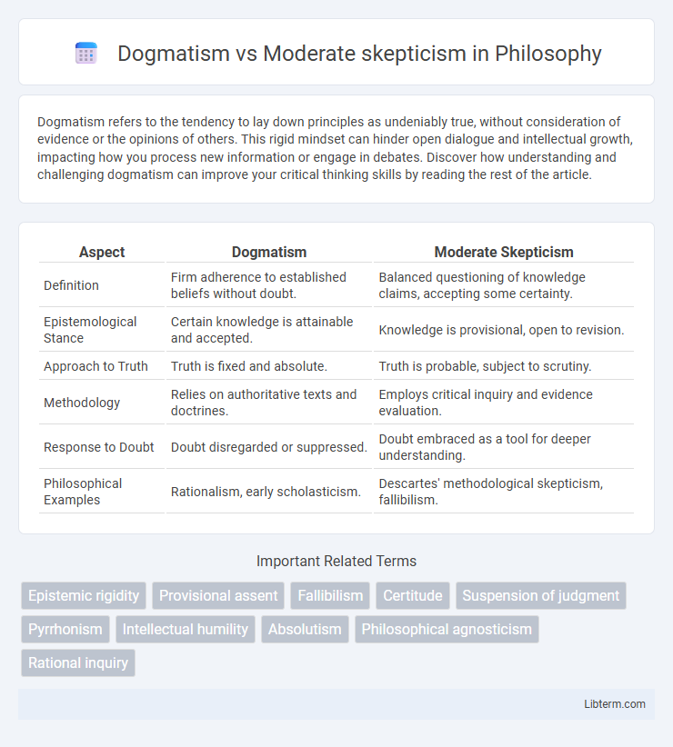 Moderate skepticism vs Dogmatism in Philosophy - What is The Difference?