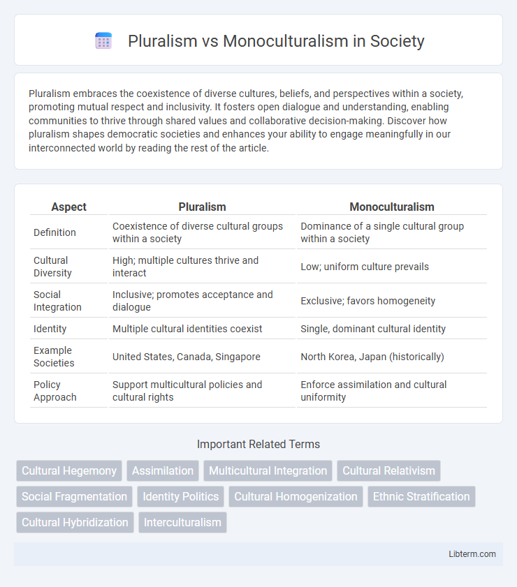 Monoculturalism vs Pluralism in Society - What is The Difference?