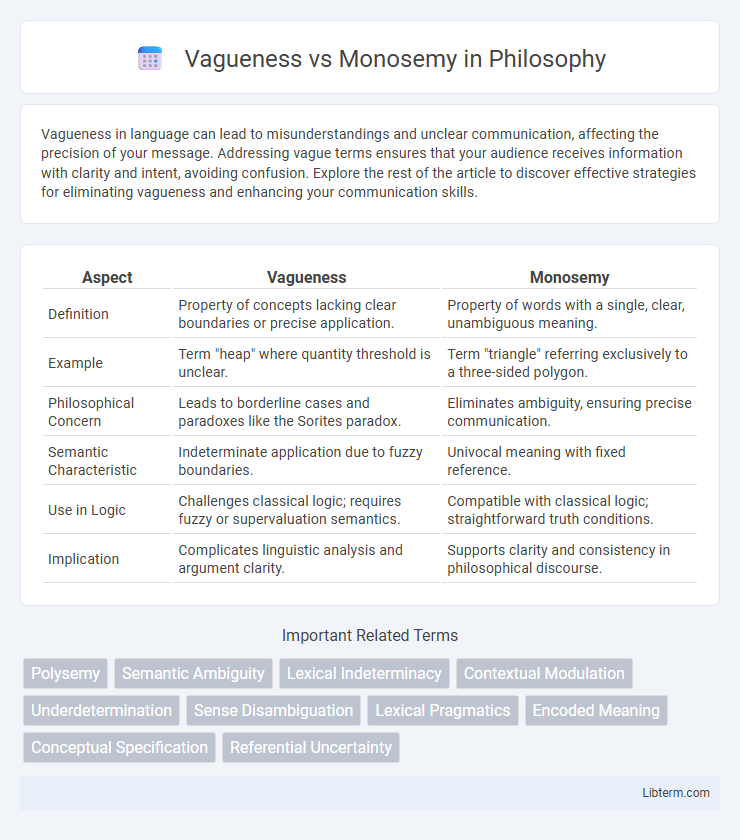Monosemy vs Vagueness in Philosophy - What is The Difference?