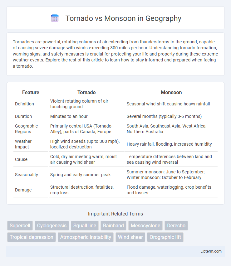 Monsoon vs Tornado in Geography - What is The Difference?