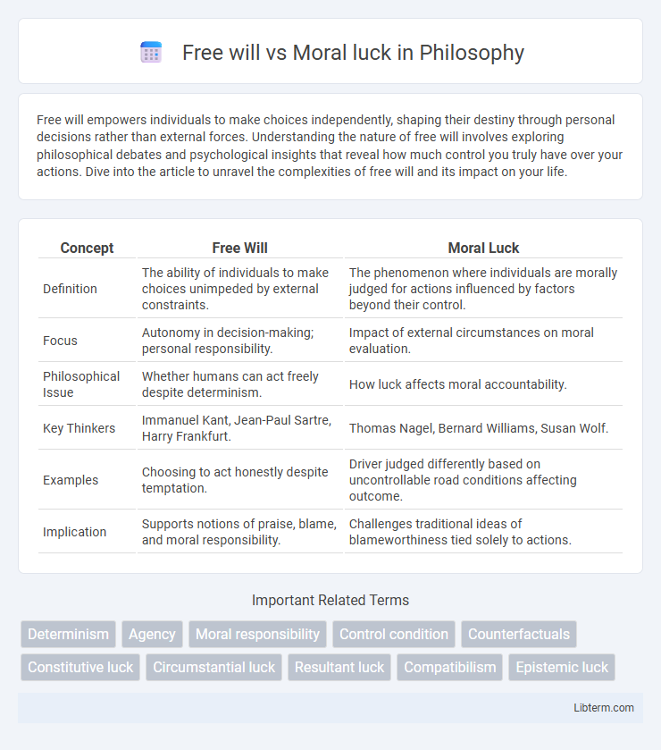 Moral luck vs Free will in Philosophy - What is The Difference?
