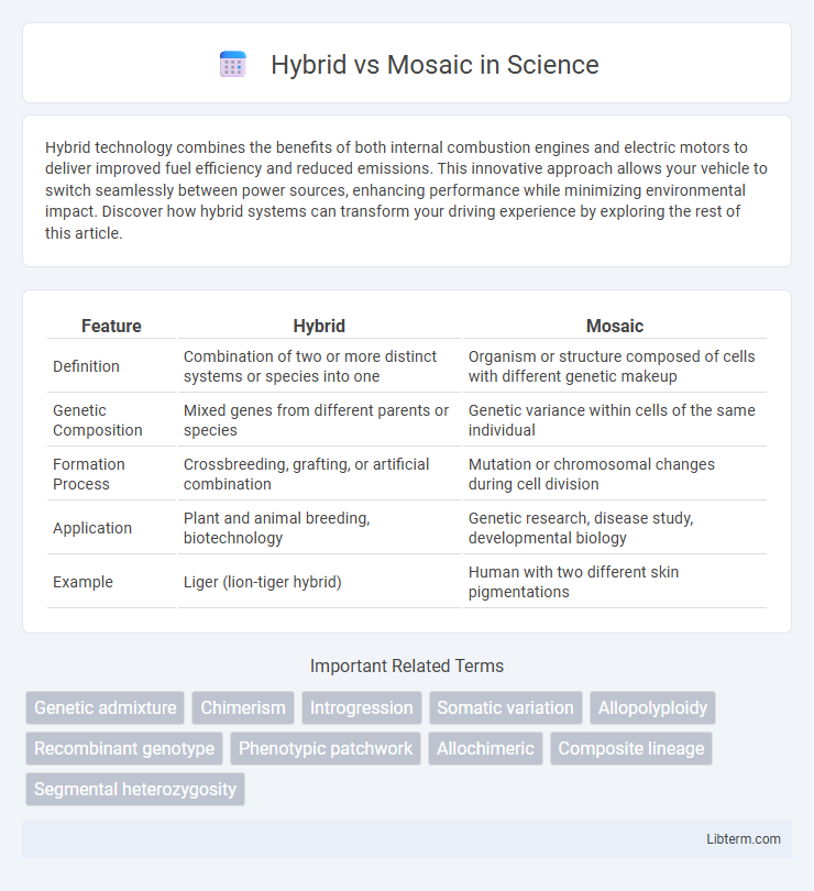 Mosaic vs Hybrid in Science - What is The Difference?