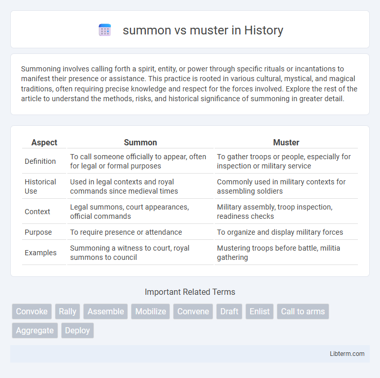 muster vs summon in History - What is The Difference?