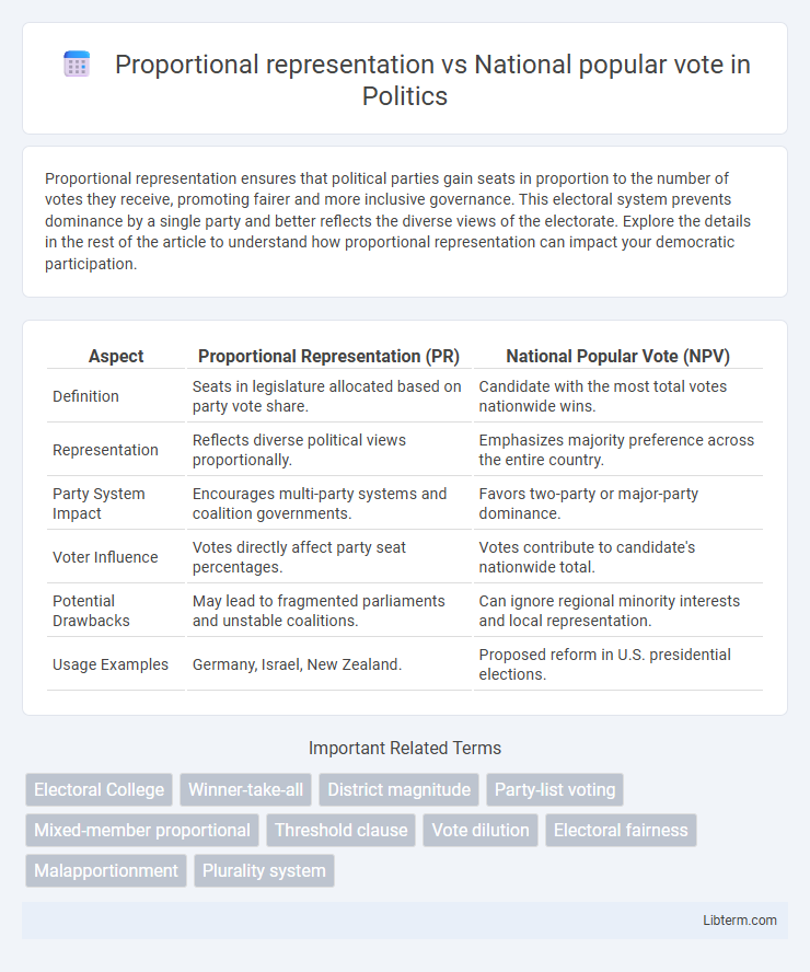 National popular vote vs Proportional representation in Politics - What is The Difference?