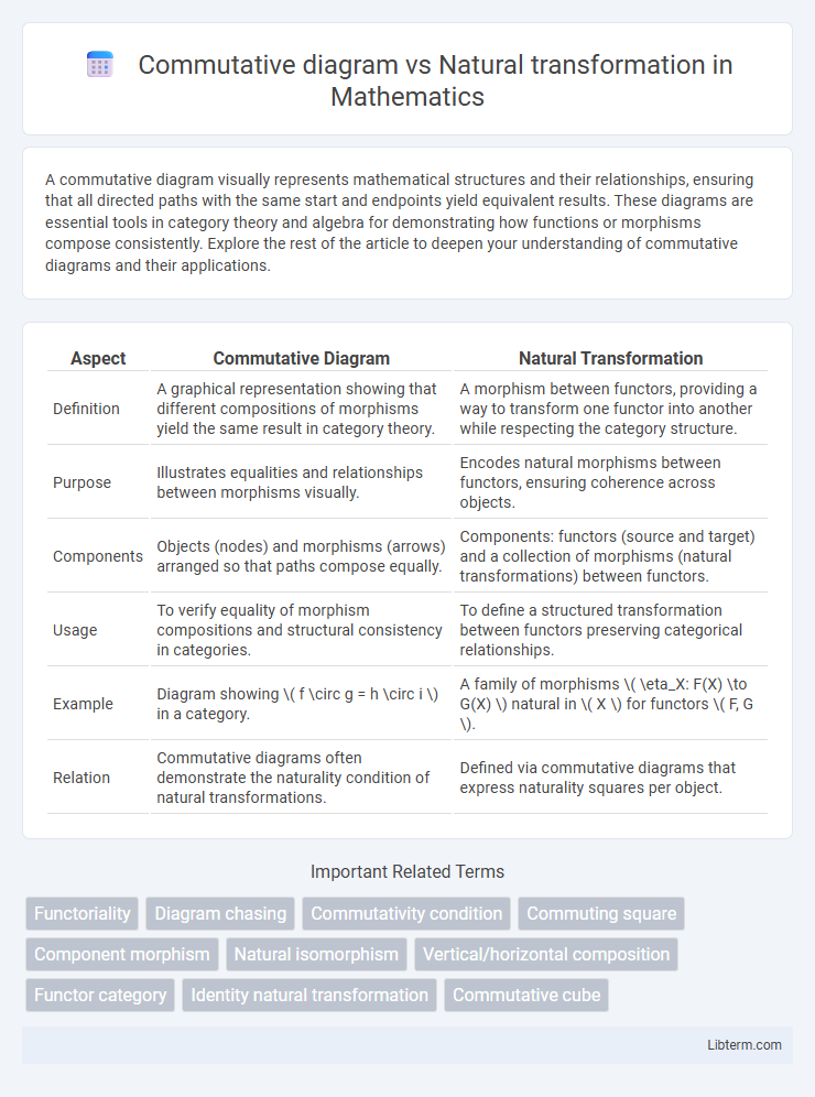 Natural transformation vs Commutative diagram in Mathematics - What is The Difference?