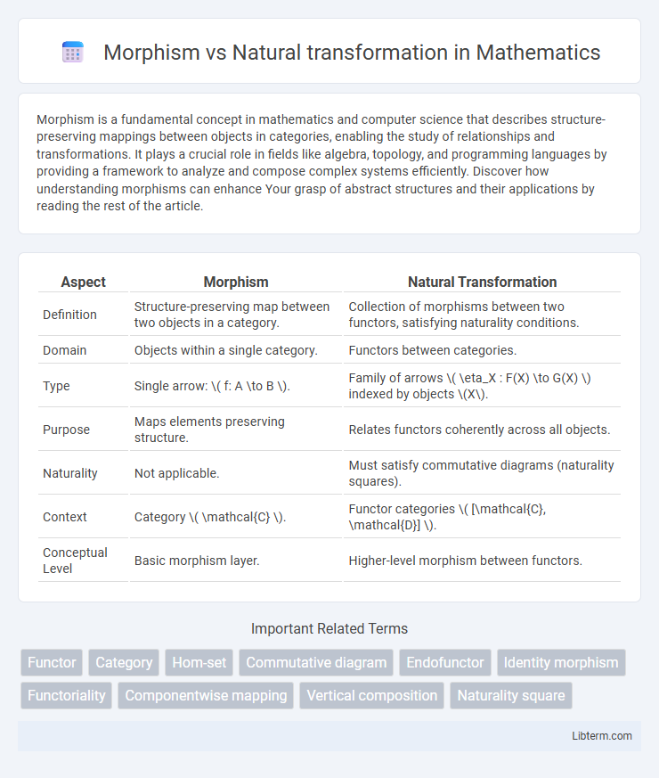 Natural transformation vs Morphism in Mathematics - What is The Difference?