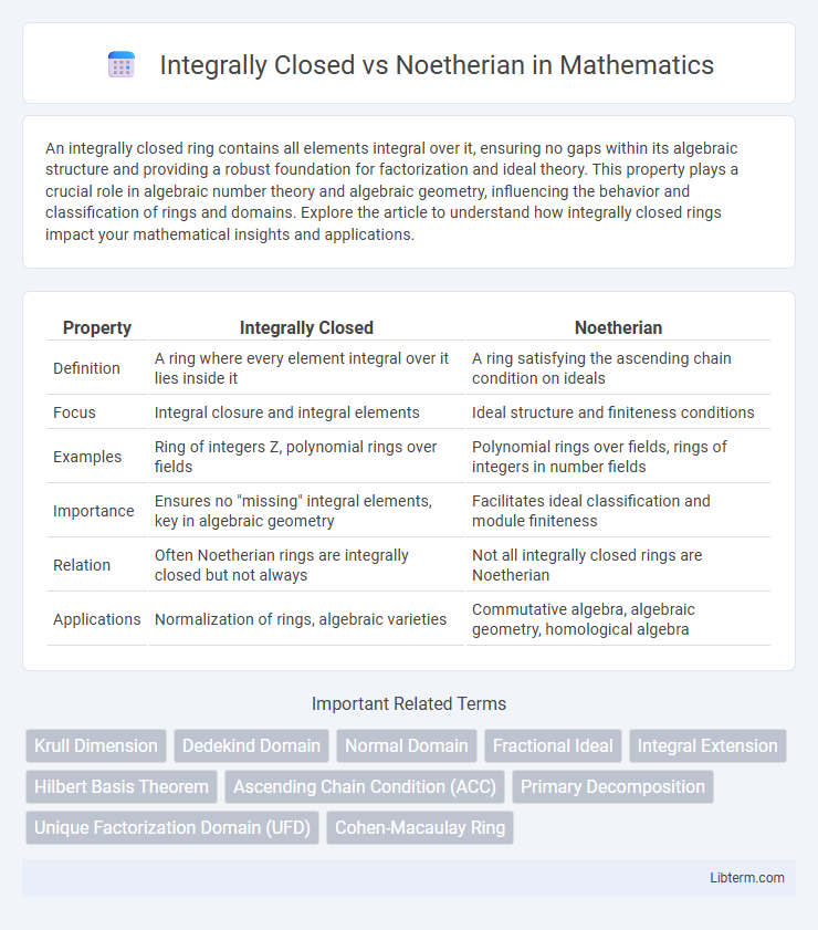 Noetherian vs Integrally Closed in Mathematics - What is The Difference?
