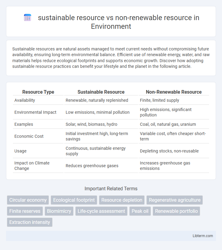 non-renewable resource vs sustainable resource in Environment - What is The Difference?